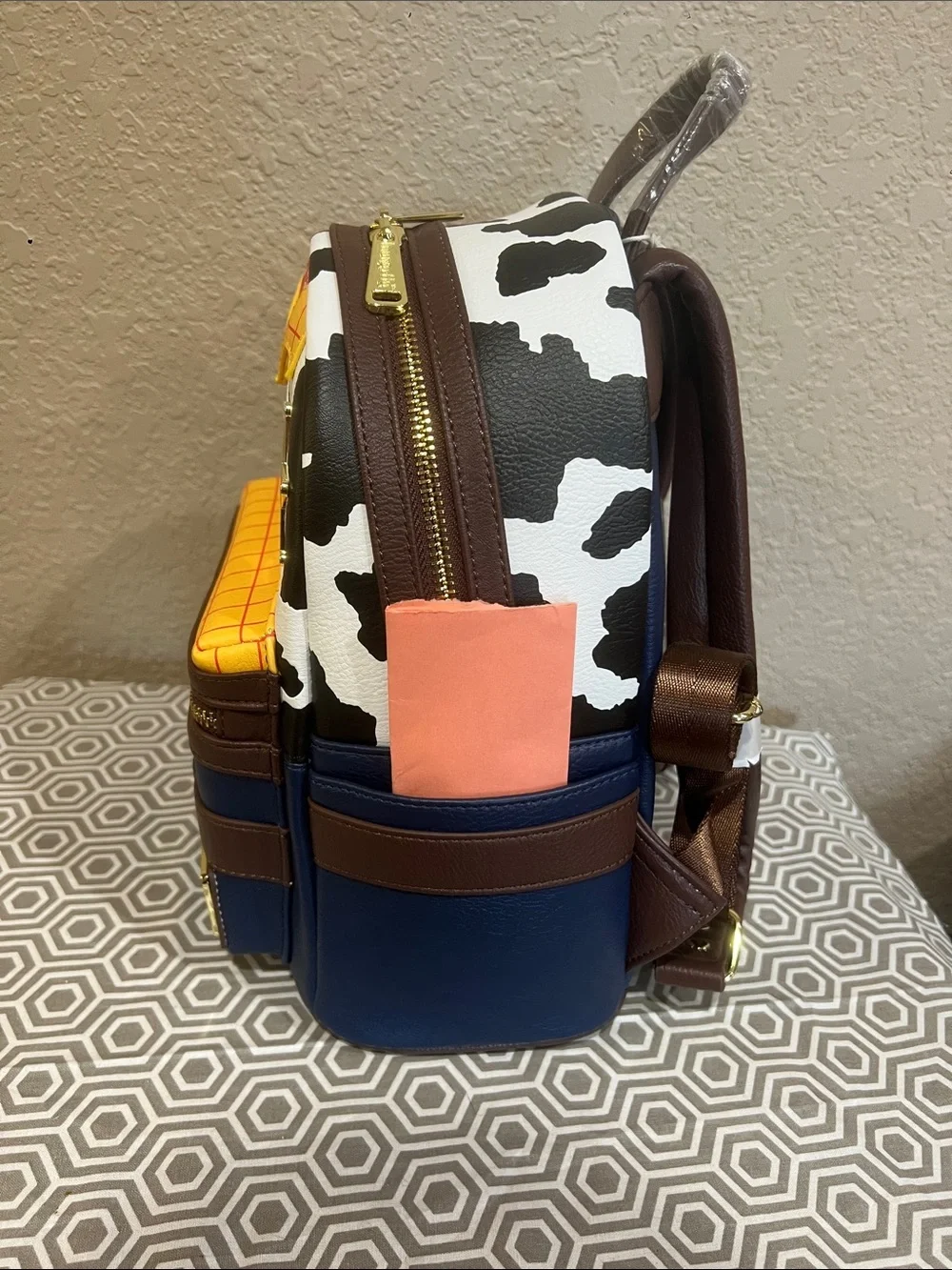 Loungefly Pixar Woody-Inspired Mini Backpack - Yellow, Brown, Blue, White, Black